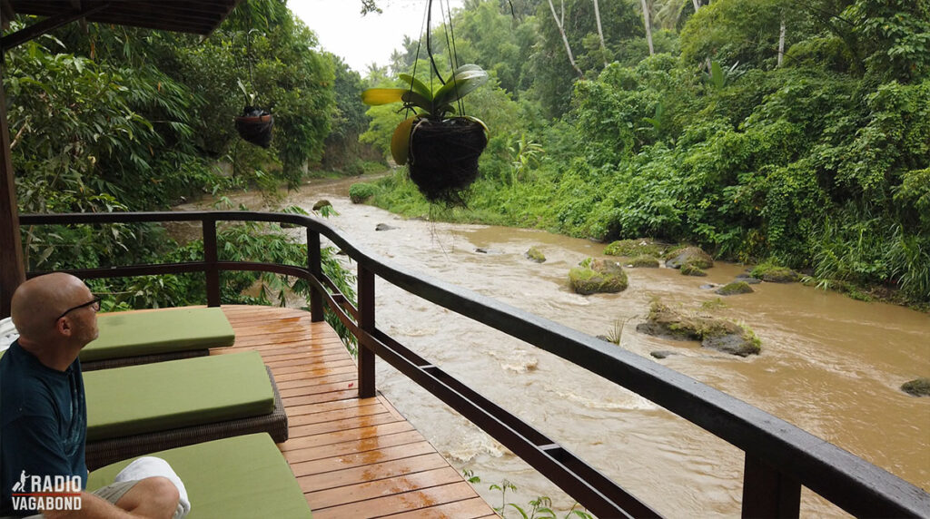 Pool area with a view of the river