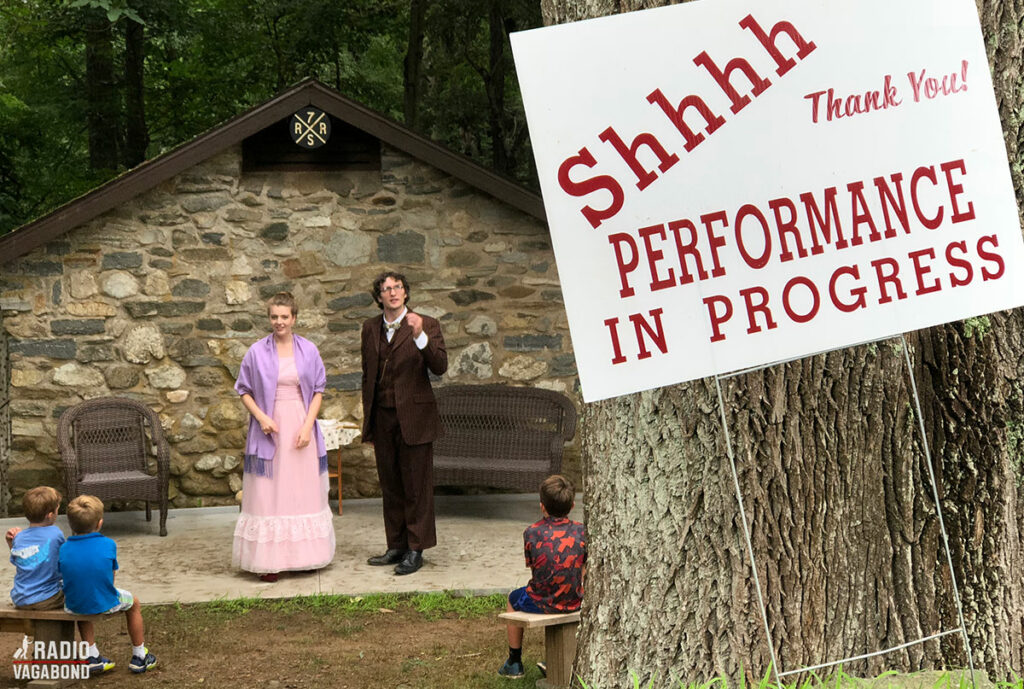 Outside Gillette Castle there was a theatre performance in progress