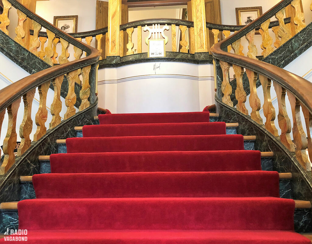 Of course there's a stunning staircase in the castle.