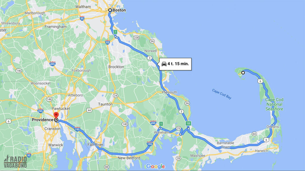 My trip from Boston to Providence via Cape Cod