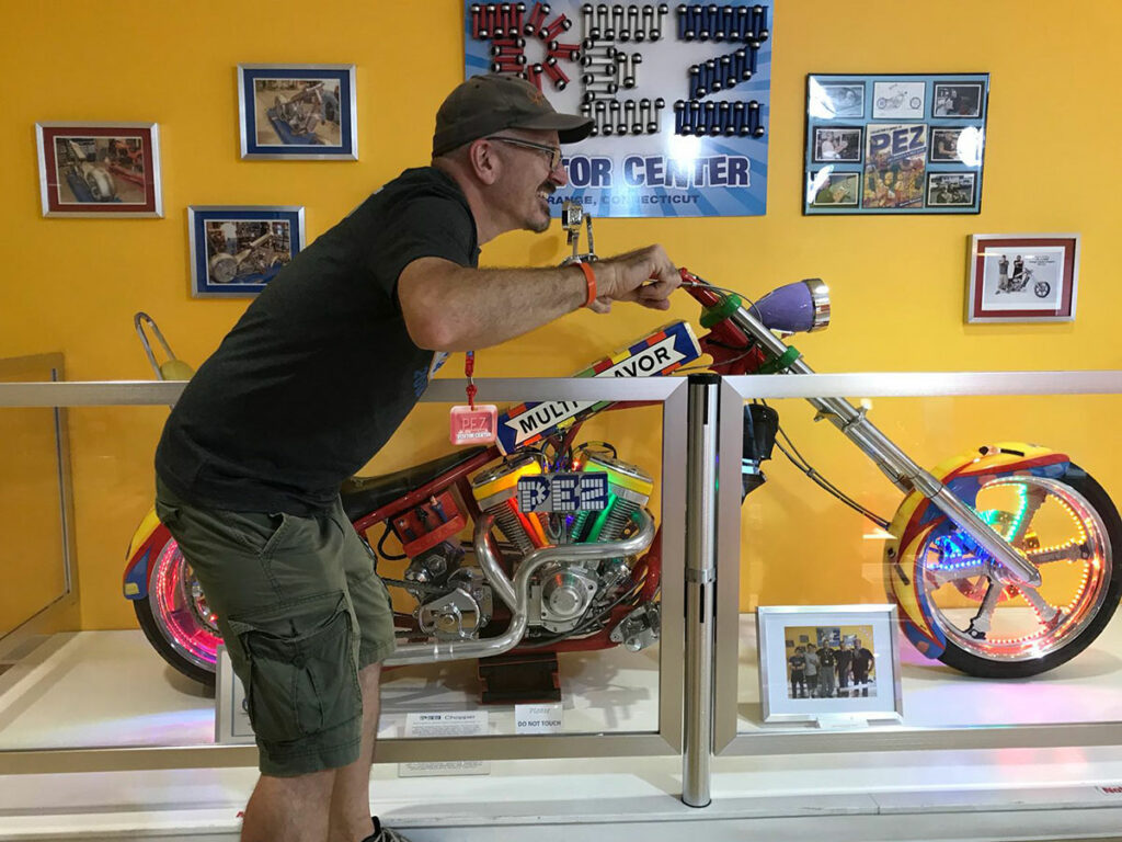 Jason "on" the PEZ motorcycle