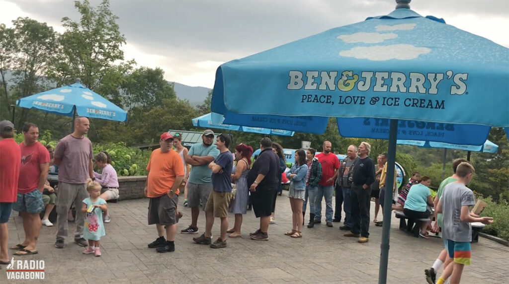 Americans don't mind standing for ages waiting in lines to get something sweet.