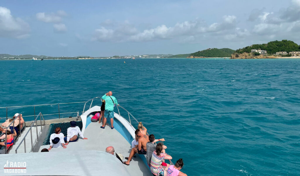 View of Antigua from a catamaran