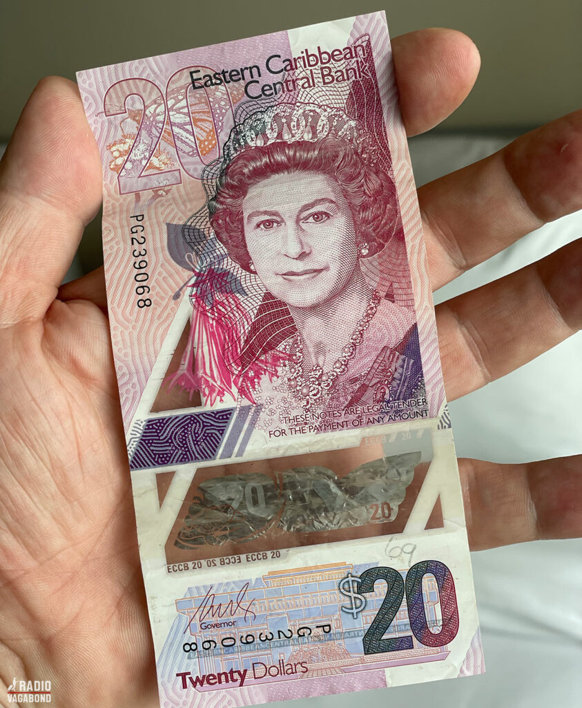 Stunning transparrent money from Dominica has a you Queen on them. Is this Claire Foy from The Crown?