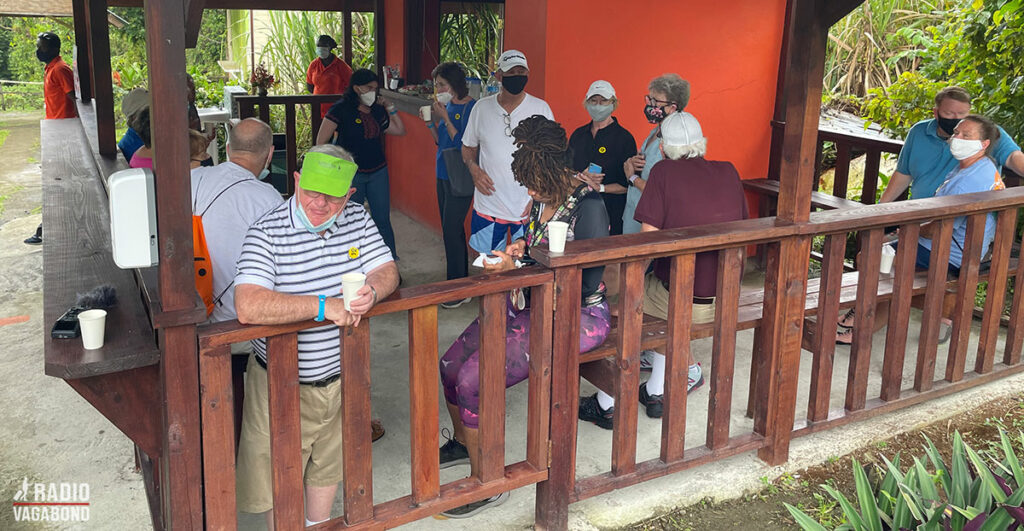 Pitstop with snacks and a shot of rum punch at Jaco Falls.