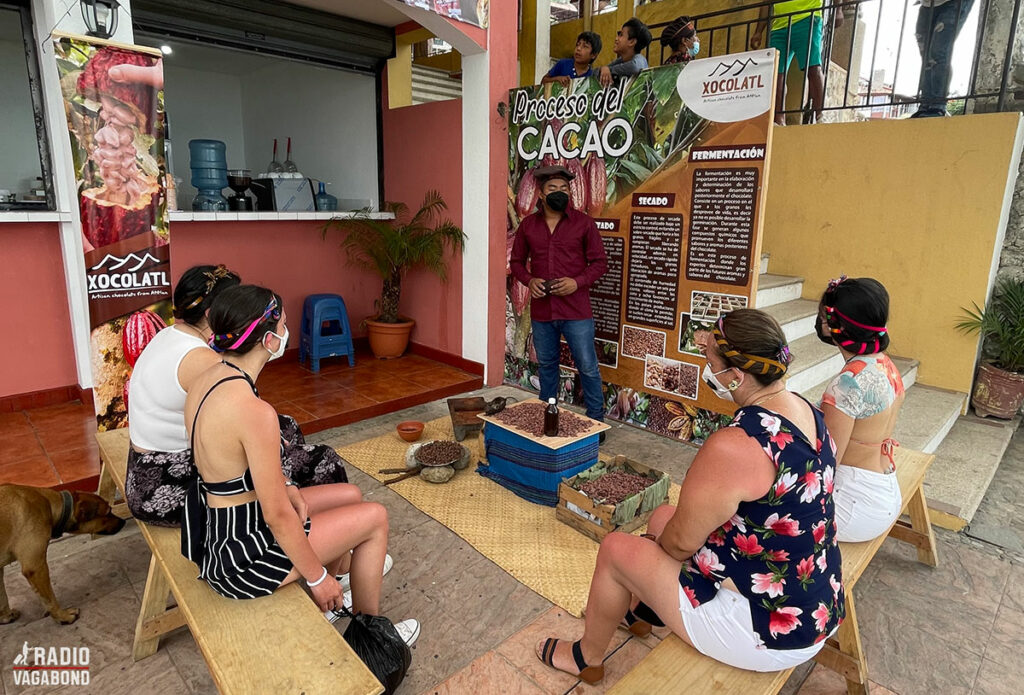 First stop is a chocolate factory where Elias talks about the process.